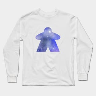 Blue Space Star Meeple | Board Game Fan Long Sleeve T-Shirt